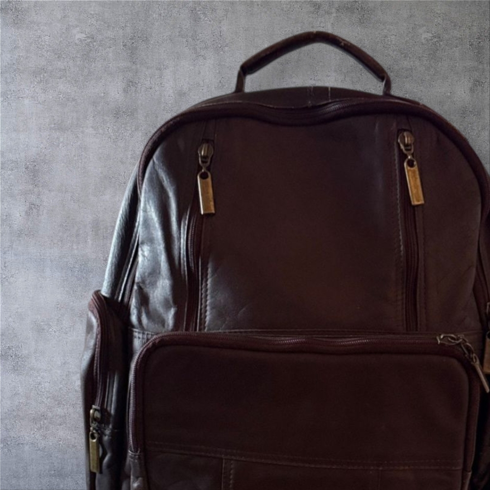 Elegant Brown Leather Backpack